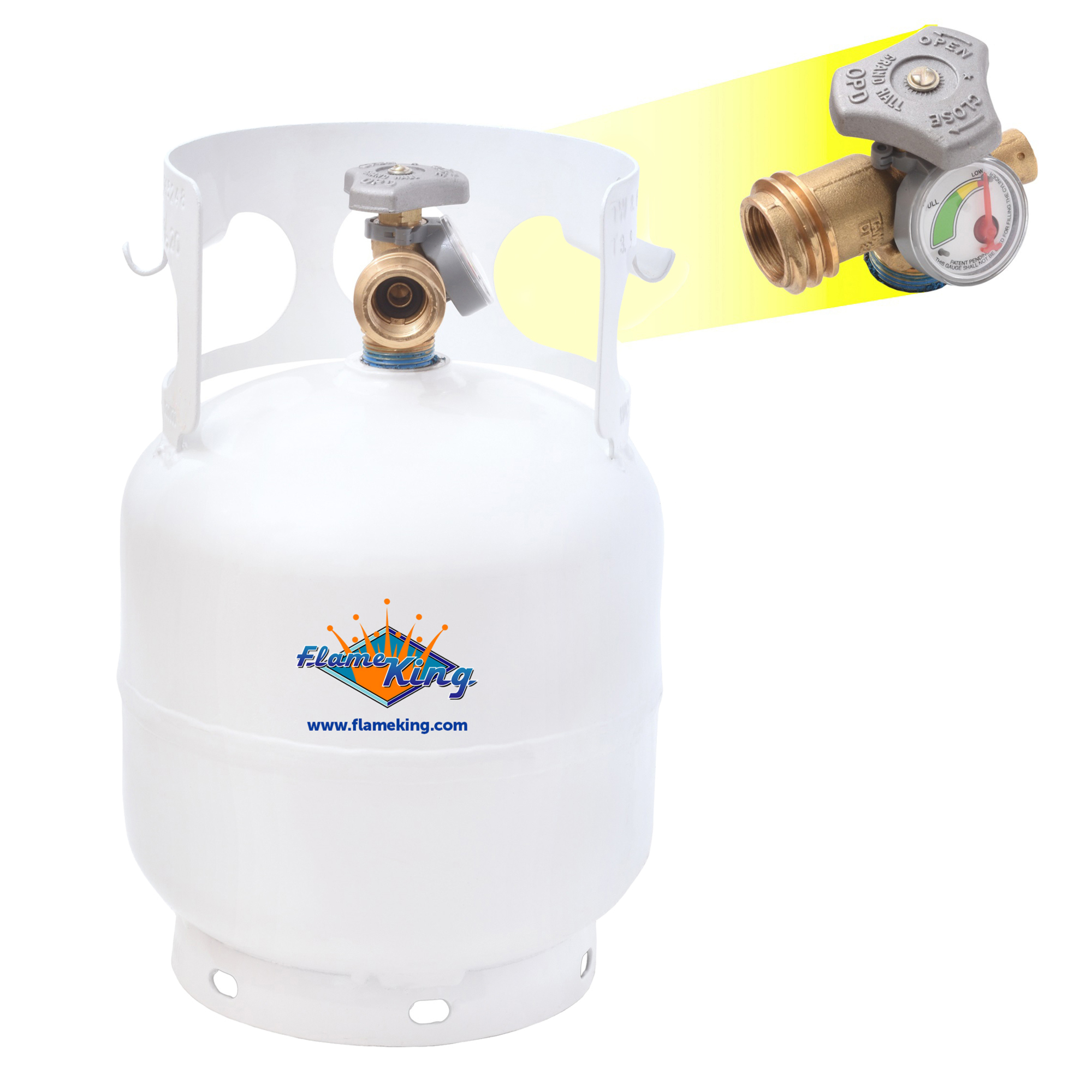 Flame King, 5 lb lp cylinder w/opd & gauge, YSN5LB-GAUGE